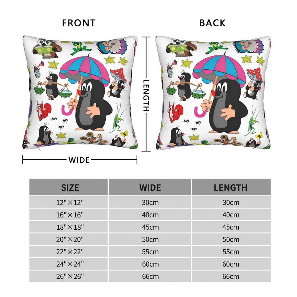 The Little Mole Krtek Pillowcase Printing Polyester Cushion Cover Decor Cartoon Floral Throw Pillow Case Cover Home Square