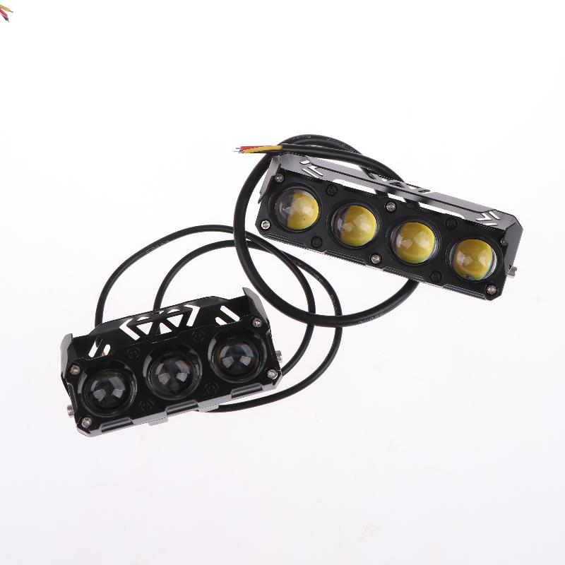 Motorcycle Led Spot Light Dual Color Hi/Low Beam Fog Lamps For Car Trucks Suv Utv Mini Lens Headlight Driving Light