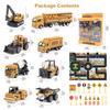 8pcs/set Alloy Engineering Truck with Mat&Road Sign Classic Construction Model Vehicle Loader Tractor Excavator Toy Car for Boys