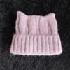Crochet Devil Ear Hat for Women and Girl Popular 2000S Beanies Hat Soft Pullover Hat for Daily Use Outdoor Winter Headpiece