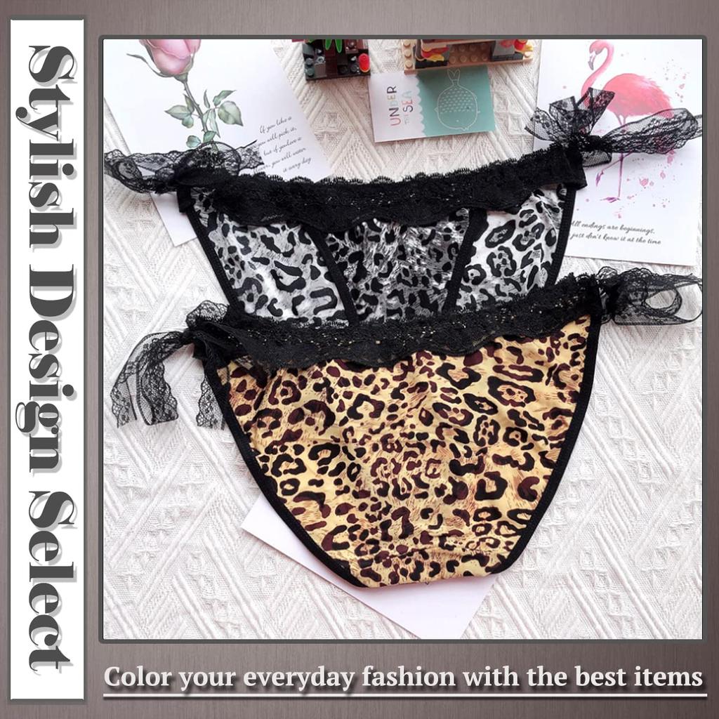 ONE LIMITATION Leopard Print Lace Thong PT003 Panties, Panties, Underwear, Lingerie, Women's, (2. Brown)