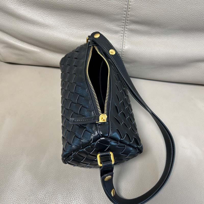 Leather rhombus bag woven pencil bag cylindrical women's bag underarm pillow bag one shoulder diagonal span handbag crossbody