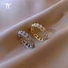 2026 New Luxury Zircon Twist Design Gold Silvery Colour Ring For Woman Fashion Korean Jewelry Wedding Party Unusual Finger Rings