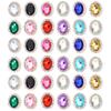 20pcs Oval Shape Sunflower Sew On Rhinestones Metal Gold Claw Base Acrylic Rhinestones Beads DIY Garment Decoration Accessories