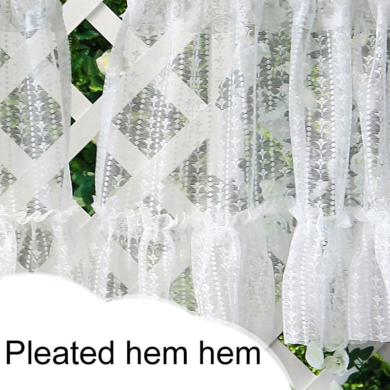 1Pc Short Curtains Window Wine Cabinet Door Polyester French Style Lace Kitchen Small Valance Jacquard Half Tulle Ruffle Curtain