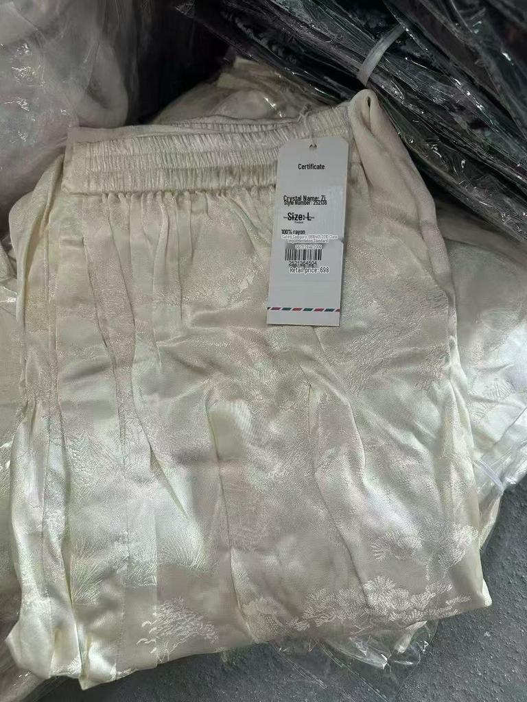 Silk Jacquard Rattan Wide-Leg Women's Slimming Pants
