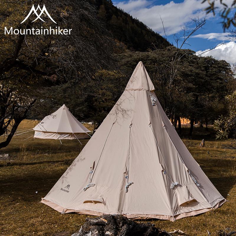 Tenda da campeggio doppia Pyramid Beige antivento per esterni