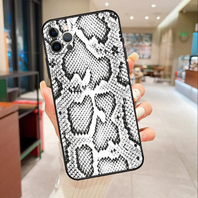Snake Skin Print Phone Case For iPhone 17 16 15 14 13 11 12 Pro Max mini 16 Plus 16e 17 Air Protective Cover