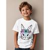 European Sizes Funny Bunny Rabbit Face with Glasses Happy Easter Day Awesome Graphic Kid T-Shirt Cute Kid T Shirts Streetwear Tops Tees for Kid