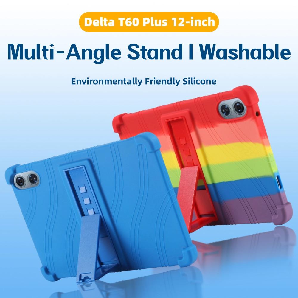 Adjustable Multi-angles Kickstand Tablet Case for Teclast T60 Plus 2024 12.0 inch Soft Silicone Cover Shockproof Kids Safe Capa