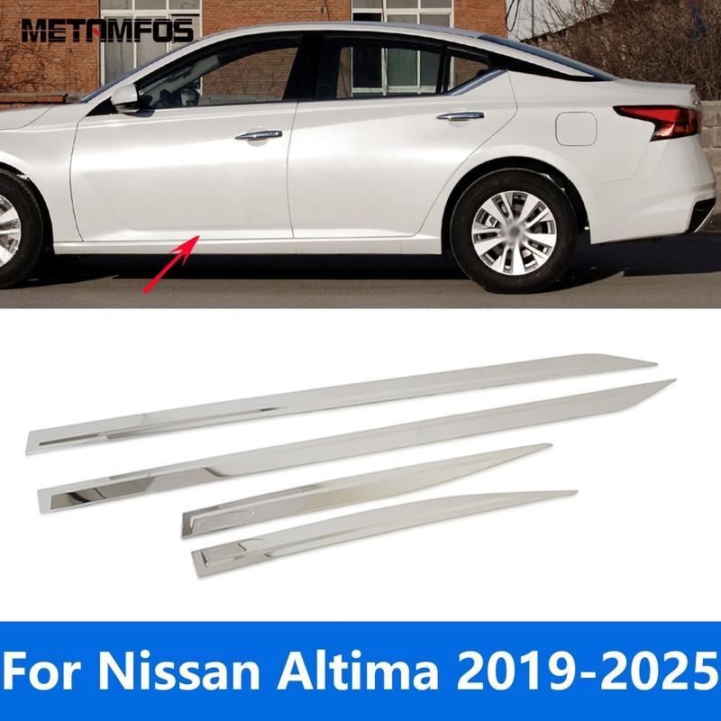 For Nissan Altima - 2024 2025 Stainless Door Side Line Strip Body Skirt Molding Trim Sticker Accessories Car Styling