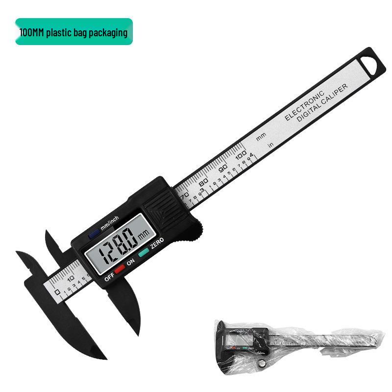 

Digital Vernier Caliper 0-100mm, Dual-Button Plastic Tool for Internal & External Diameter Measurement