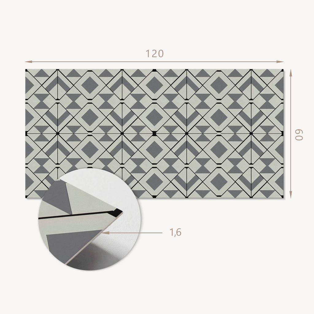 Dekoracja Winylowa Z Nadrukiem Do Montażu Bez Narzędzi 120X60 Cm Geometryczny Wzór W Romby