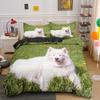 Povlak na přikrývku pro samojeda velikosti King Queen Krásný úsměv Domácí mazlíček Štěně Ložní souprava pro dospělé Ženy Roztomilé Bílé Zvíře Polyesterový Povlak na přikrývku