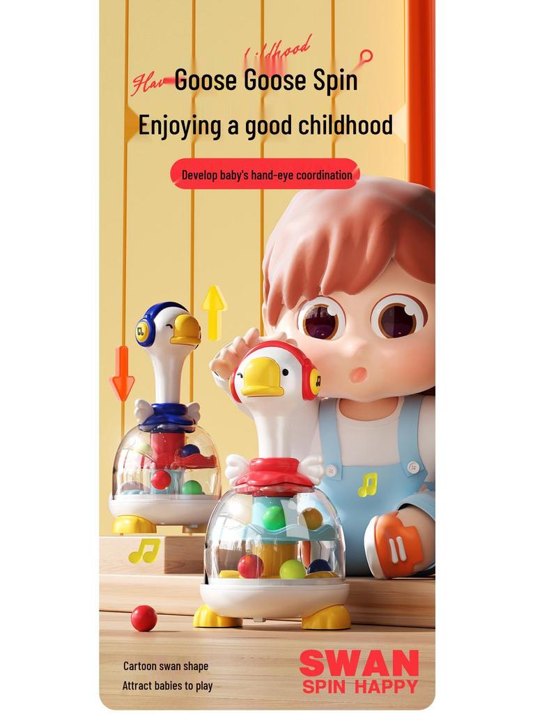 Rotating Musical Press Toy: Spinning Top for Babies 0-2 Years - Early Education