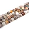 Natural Bamboo Leaf Agate Round Beads for DIY Jewelry Accessories 