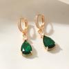 Simple Pink Water Drops Dangle Earrings for Women Zirconia Earring Jewelry Wedding Party Accessories