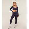 Gymshark Flow Long Sleeve Crop Top With Cups Midnight Purple B4c3i Pcdy