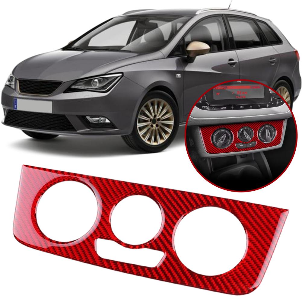 Per Seat Ibiza 6j 2009 2010 2011 2012 2013 2014 Vera Adesivo Controllo LHD Cornice in Fibra Rivestimento AC Morbido Pannello Centrale RHD Carbonio B3R4