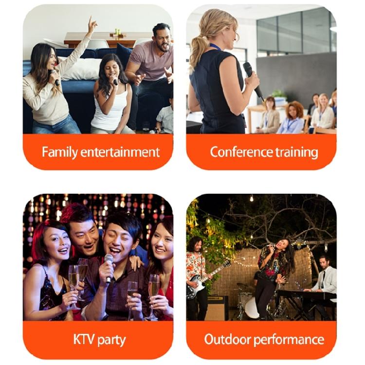 Wireless Microphone Two User Simultaneous Use For Family Gatherings Clear Sound ABS Plastic Construction