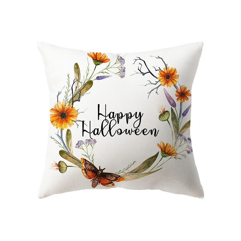 Alphabet Halloween Theme Throw Pillow Cover Pumpkin Witch Throw Pillow Cover Sofa Chair Bed Cushion Cover Home Decor