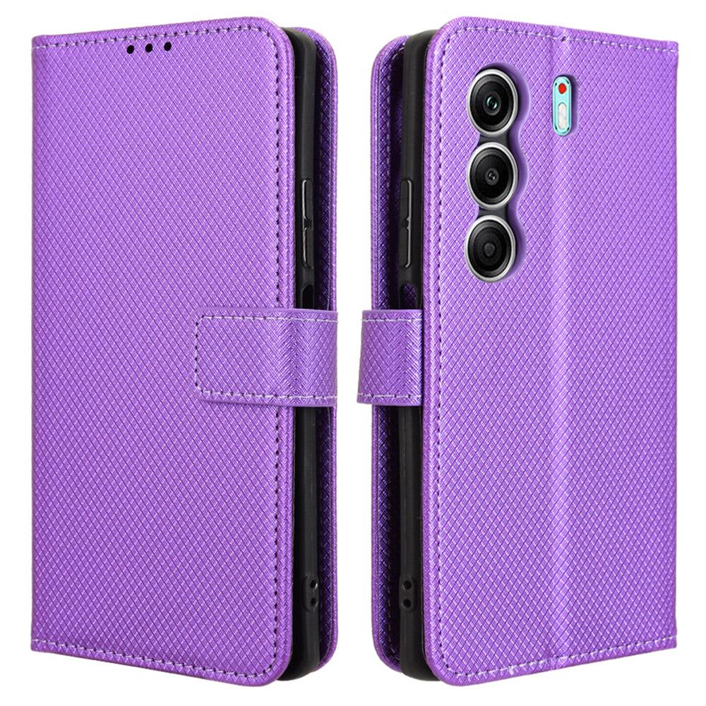 For TECNO Camon 40 4G CM5 Case PU Leather Diamond Texture Wallet Phone Cover