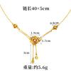 Women 24K Gold Au999 Hollow Flower Tassel Necklace Earring Ring Elegant Set - Pure Gold, Detachable, Ideal For Gifting