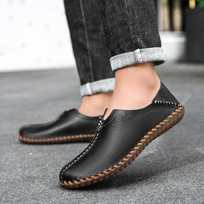 Large Size Genuine Leather Shoes Men Loafers Comfortable Casual Leather Men Shoes Moccasins Man Flats Shoes For Men Driving Shoe