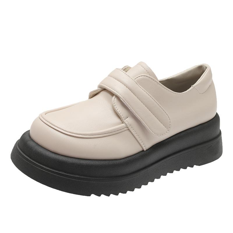 Retro platform muffin small leather shoes women's spring and summer new one-pedal single shoes women's shoes