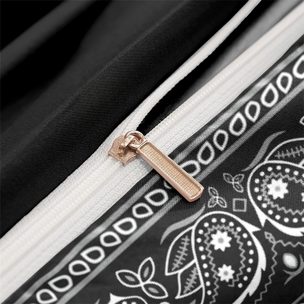 2/3-teiliges Bettbezug-Set im Bohème-Stil 3D-gedrucktes Paisley-Mandala-Blumen-Bettbezug-Set - Weiche, bequeme, atmungsaktive Bettwäsche