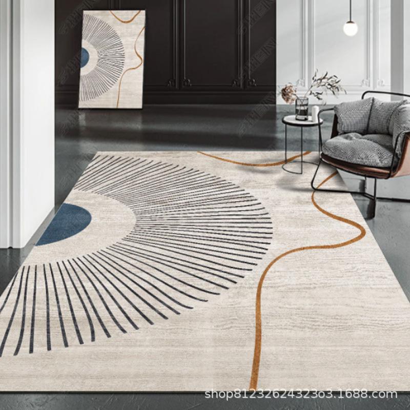Nordic Living Room Carpet: Modern Simple Luxury Floor Mat for Bedroom & Coffee Table, Washable.