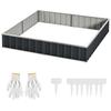 645L Metal Raised Garden Bed, DIY Large Steel Planter Box, No Bottom w/ A Pairs of Glove for Backyard, Patio to Grow Vegetables, Herbs, and Flowers