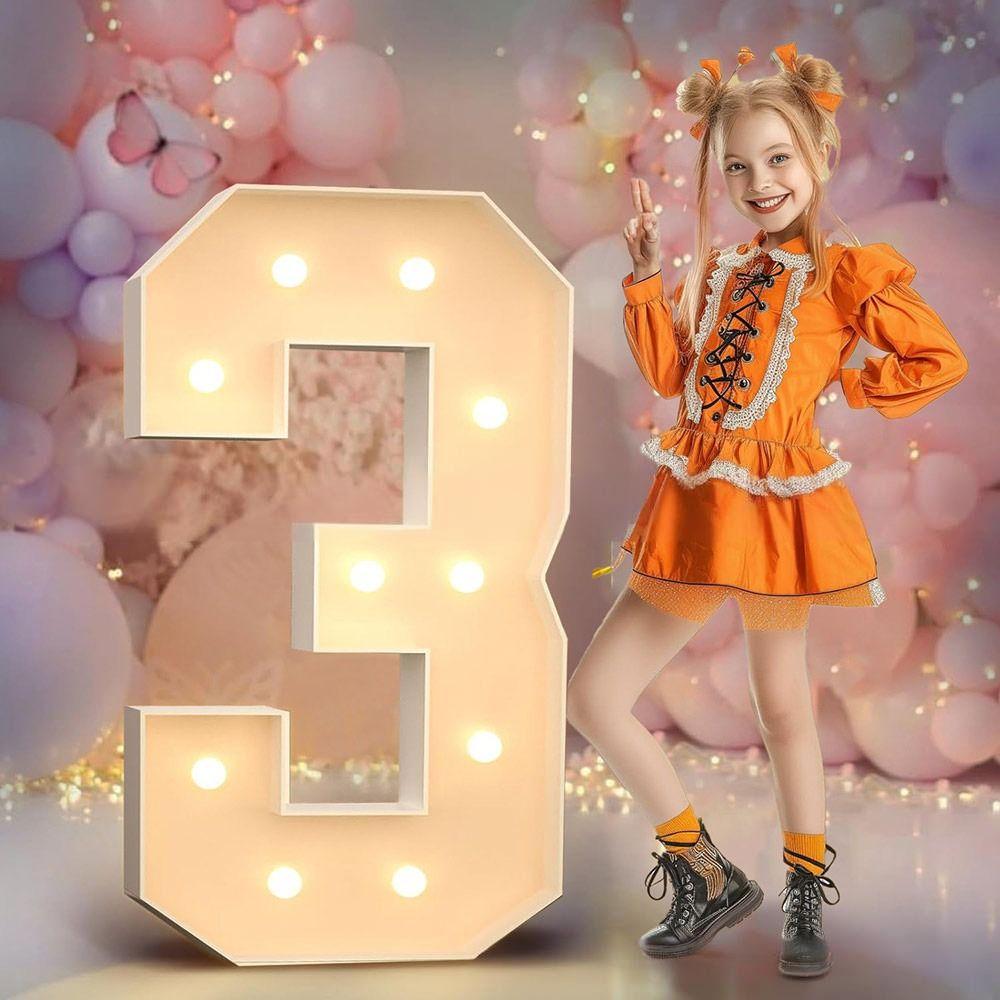 91cm LED Light Balloon Light Up Balloons Birthday Balloon Frame  Birthday Decoration