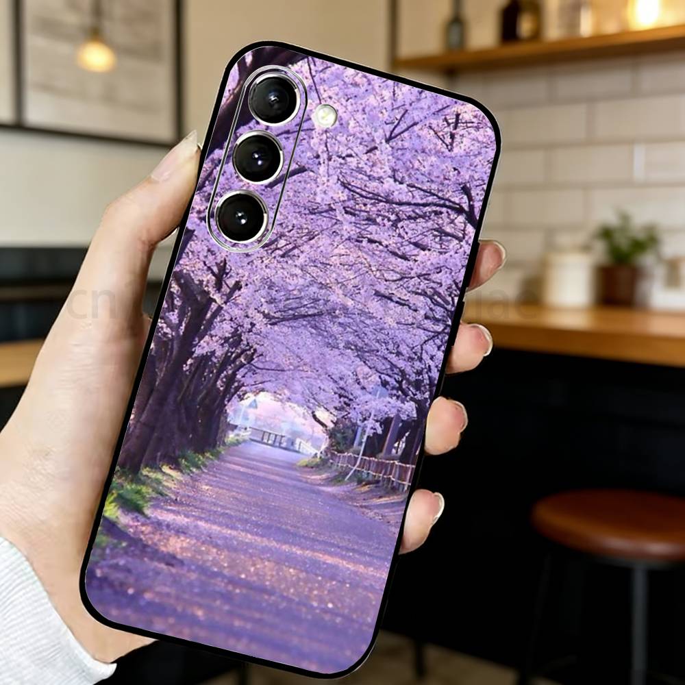 

Cherry blossoms Phone Case For Samsung S20,21,22,23,24,25,26 plus,ultra Silicone Cover Samsung S25ULTRA