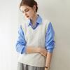 Pure Cashmere V-Neck Cable Knit Vest for Autumn & Winter