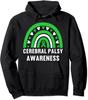 Cerebral Palsy Awareness Green Rainbow CP Gift Unisex Hooded Sweatshirt