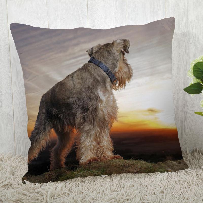 Pillow Cover Customize Schnauzer Pillow Case Modern Home Decorative Pillowcase For Living Room 45X45Cm,40X40Cm A.4.29