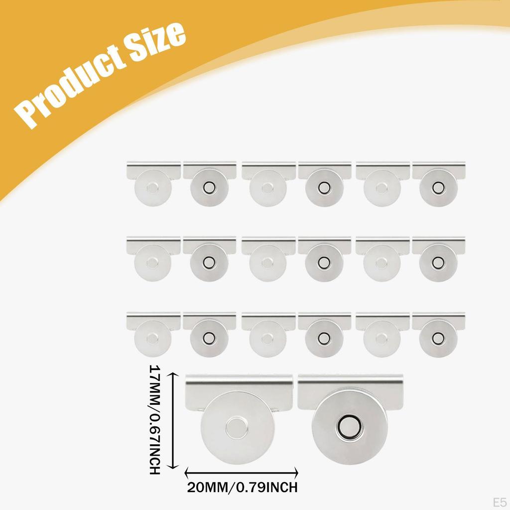 10 Pair Button Bag Hardware Crafts DIY Clip Clasp Buckle Removable for Purses and Tote Snap