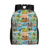 Arten von italienischem Brainrot Meme Klassischer Rucksack Outdoor High School Reise Handgezeichneter Tagesrucksack Herren Damen Laptop Umhängetasche