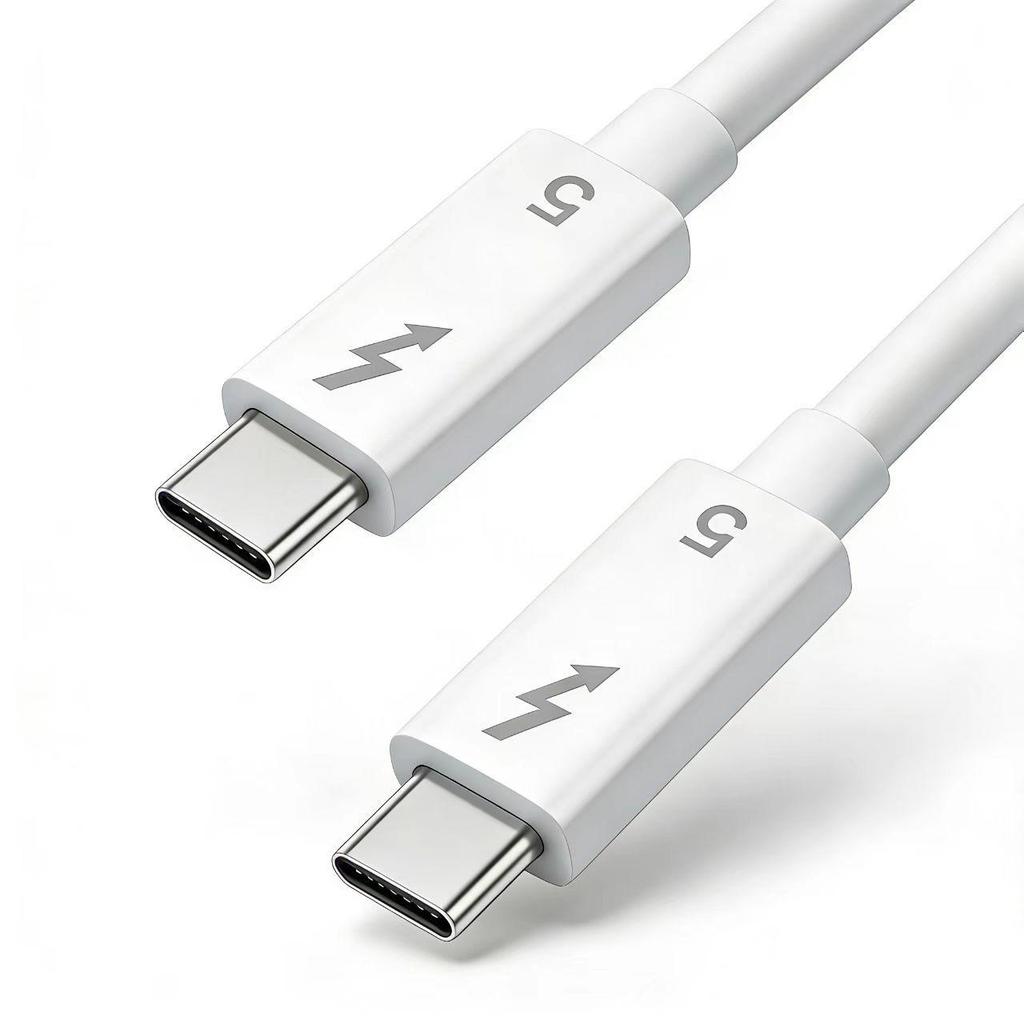 USB4/Thunderbolt 5 Dual Type-C Cable, 80Gbps Bi-directional, PD240W Fast Charging/Data Cable for Laptop & Phone.
