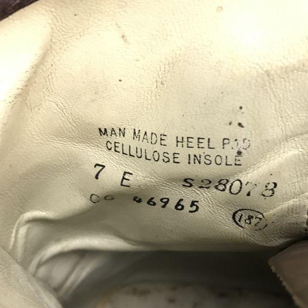 Leather 10-Hole Lace-Up Work Boots 70s-80s Vintage Size 7E 25.0 Brown Military Style(USED)