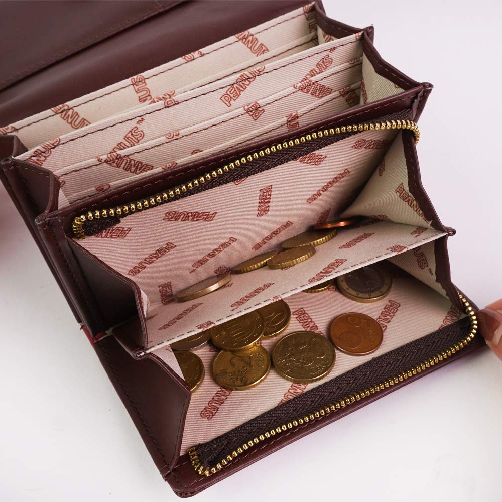 Character Green [Snoopy] Women's Wallet, Bi-fold, Goods, Embossed, Flap,