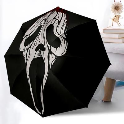 1pc Scream Mask Automatic Open/Close Umbrella Folding Umbrella, Portable Compact Travel Umbrella, Birthday/Christmas Gift for Men & Women L1110y41