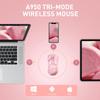DAREU A950 Gaming RGB Lade-Ständer 12000 Technische Standards Genehmigte Maus, Rosa, Niedlich, Kabellos, Symmetrisch, Leicht, USB/2,4GHz/Bluetooth,