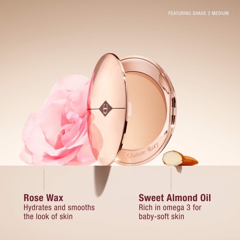 Charlotte Tilbury Airbrush Flawless Finish Nachfüllbares Puder zum Weichzeichnen und Fixieren 0,28 oz 8 g 4 Tief Tief bis Sehr Tief