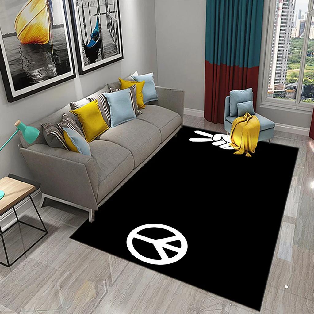 3D Colorful Peace Carpet for Bathroom Kitchen Door Entrance Mats Non-Slip Rugs Living Room Bedroom Decor Floor Welcome Mat Rugs