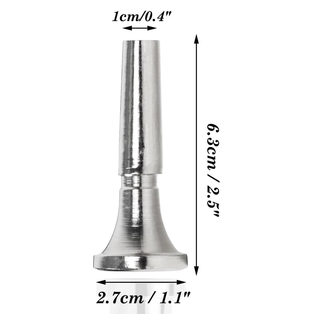 Uxcell 7C Trompete Flügelhorn Kornett x 1 Instrumentenzubehör für Erwachsene Silbernes Mundstück, Mundstück, 6,7 2,5 cm, Stück, Anfänger,
