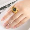 Creative  Punk Square Dial Quartz Watches Rings For Women Men Couples Mini Elastic Strap Alloy Watch Finger Ring Jewelry
