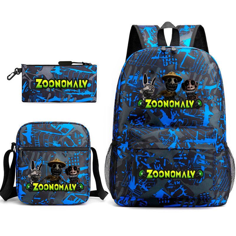 Deformed Zoo Surrounding Primary School Students Schoolbag Trend Starry Sky Backpack Leisure Three-piece Set