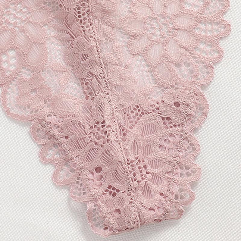 TERMEZY Women Sexy Amazing Panties Low-waist Lace Underwear Female G String Thong Temptation Bow T-back Transparent Lingerie